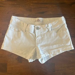 Hollister Low-Rise White Jean Shorts